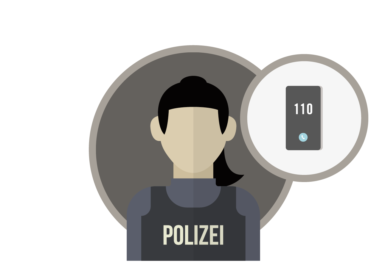 Das Bild zeigt die Grafik einer Polizeibeamtin