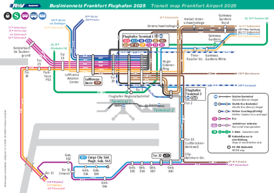 Busliniennetz Frankfurt Flughafen 2025