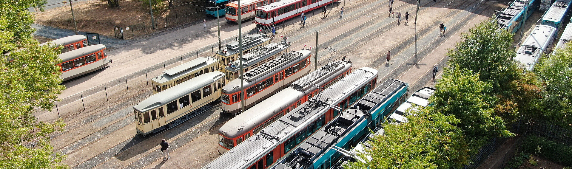 VGF-Fahrzeuge auf dem VGF-Gelände