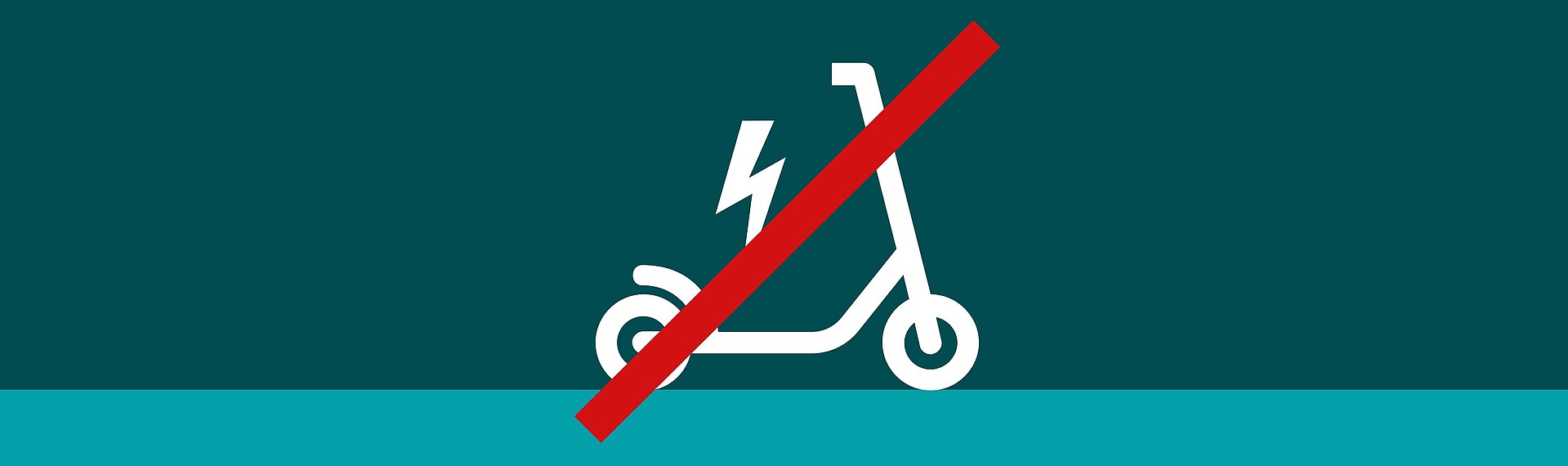 Bild eines durchgestrichenen E-Tretrollers