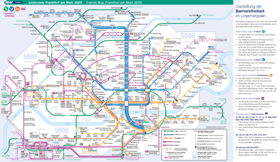 Barrierefreien Schienennetzplan Frankfurt am Main 2025