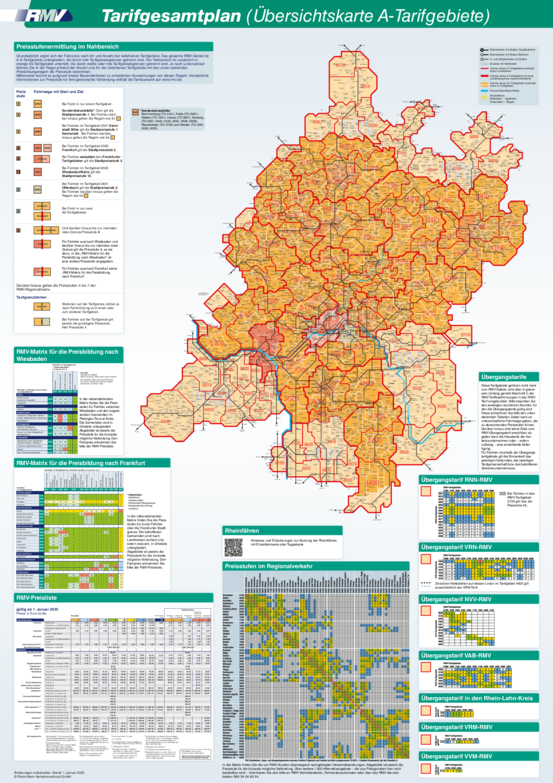 Tarifgesamtplan. Übersichtskarte A-Tarifgebiete