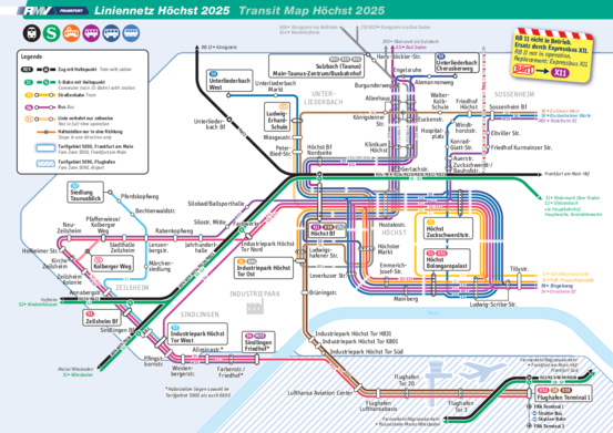 Linienplan Frankfurt Hoechst 2025