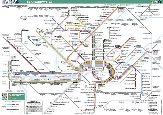 Schnellbahnplan Großraum Frankfurt 2025